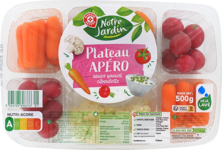 Plateau apero crudite - 500 g - NOTRE JARDIN