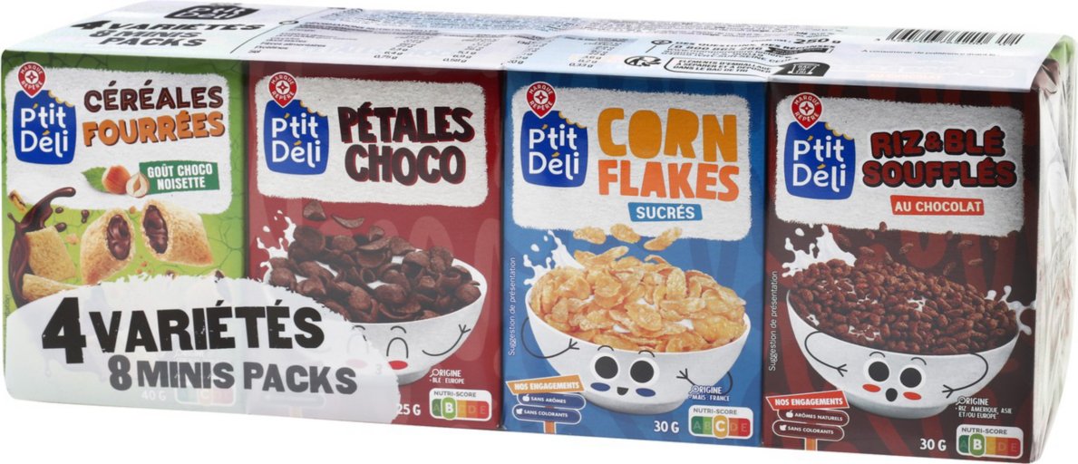 Mini packs céréales x8 - 250 g - P'TIT DELI