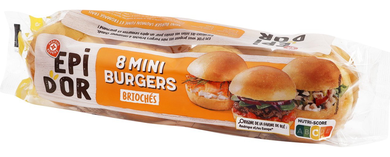 Mini burgers briochés x8 - 160 g - EPI D'OR