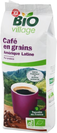 Café grains pur arabica Amérique Latine bio - 250 g - BIO VILLAGE