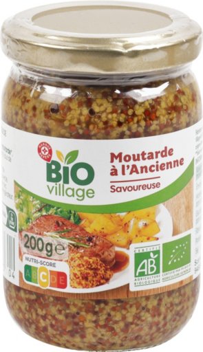 Moutarde bio à l'ancienne savoureuse - 200 g - BIO VILLAGE