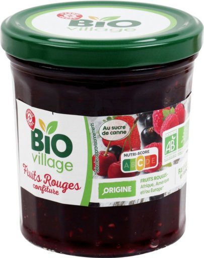 Confiture de fruits rouges bio - 370 g - BIO VILLAGE