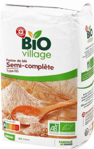 Farine de blé semi complète type 110 bio - 1 kg - BIO VILLAGE