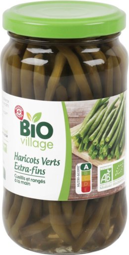 Ticket E.Leclerc avec la carte Haricots Verts Extra-Fins Bio-180G - BIO VILLAGE