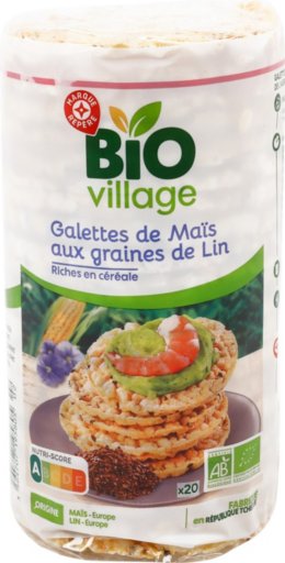 Galettes de maïs aux graines de lin bio - 115 g - BIO VILLAGE