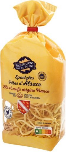 Spaetzles d'Alsace IGP aux 7 oeufs - 250 g - NOS REGIONS ONT DU TALENT