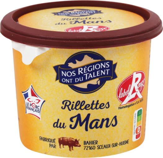 Rillettes du Mans à l'ancienne Label Rouge - 220 g - NOS REGIONS ONT DU TALENT