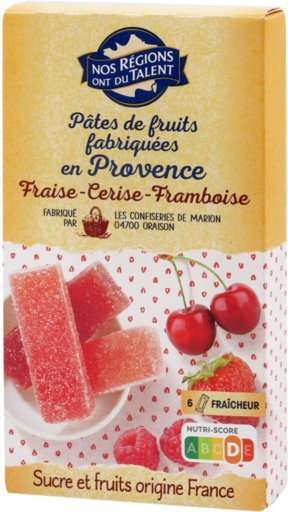 Pâtes de fruits de Provence saveur fruits rouges - 180 g - NOS REGIONS ONT DU TALENT