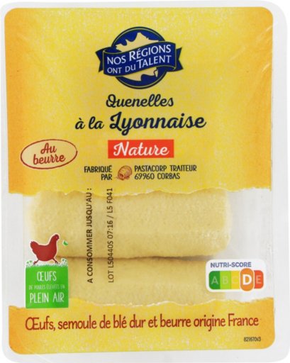 Quenelles natures pur beurre - 320 g - NOS REGIONS ONT DU TALENT