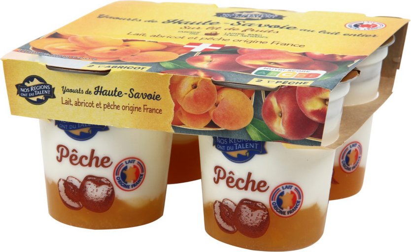 Yaourt Haute-Savoie pêche abricot - 600 g - NOS REGIONS ONT DU TALENT