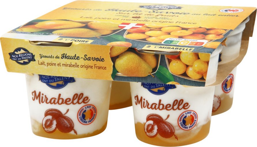 Yaourt Haute-Savoie poire mirabelle - 600 g - NOS REGIONS ONT DU TALENT
