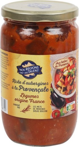 Riste d'aubergine à la provençale - 650 g - NOS REGIONS ONT DU TALENT