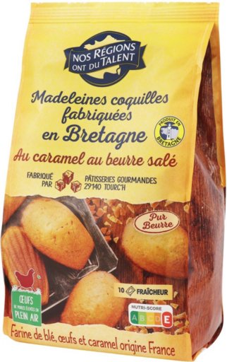 Madeleines coquilles de Bretagne au caramel au beurre salé - 330 g - NOS REGIONS ONT DU TALENT