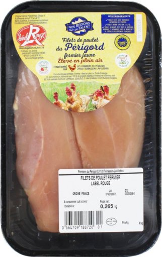 Filets de poulet Périgord x 2 - 265 g - NOS REGIONS ONT DU TALENT