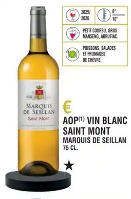 Aop vin blanc saint mont marquis de seillan