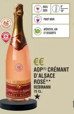 Aop crémant d'alsace rosé rebmann