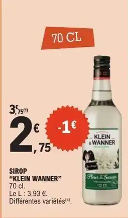 SIROP KLEIN WANNER