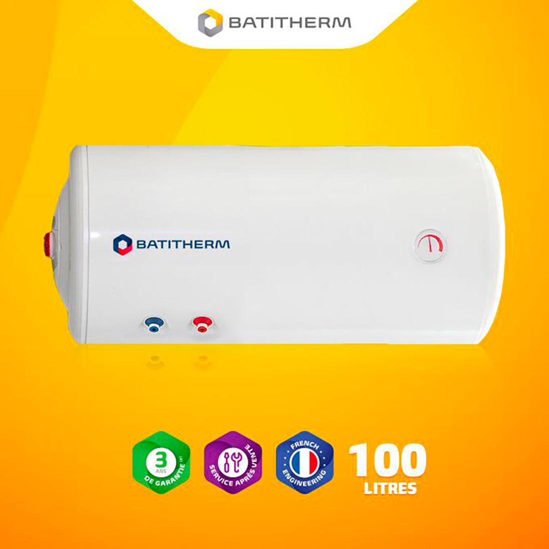Chauffe-Eau Elec Horiz 100l Batitherm