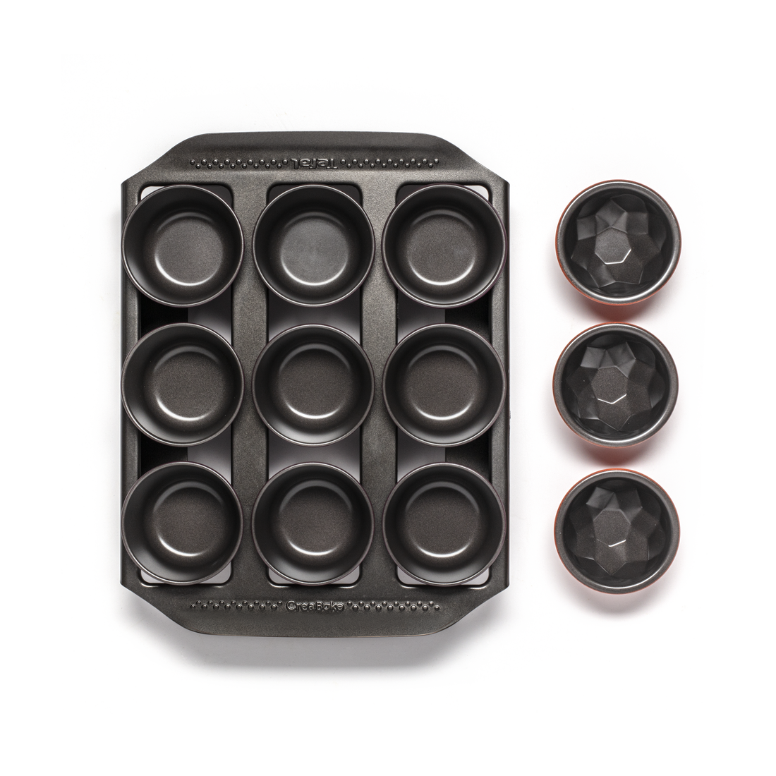 Moule Muffins 9pcs+ Support Creabake J304ss04 Tef