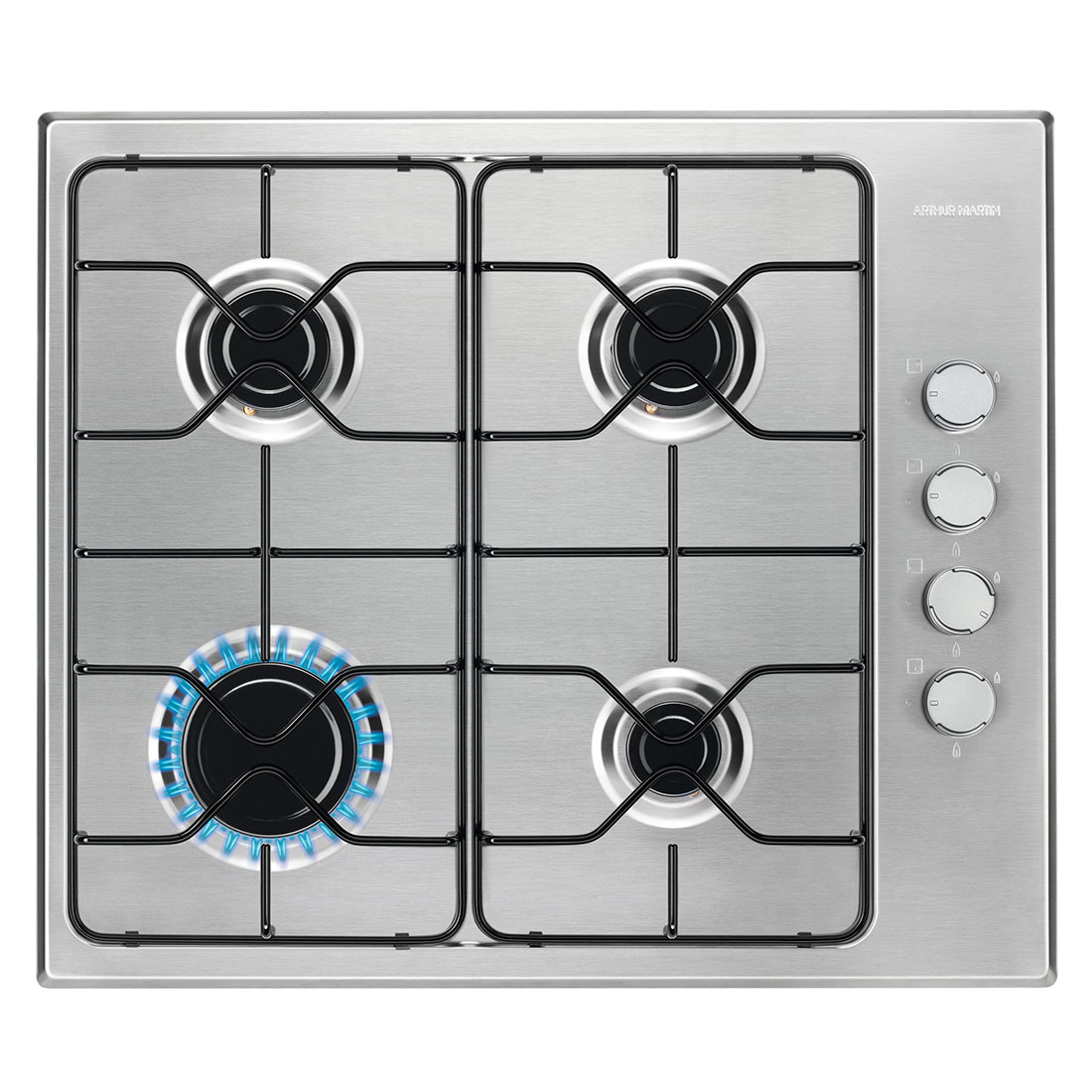 Plaque de Cuisson Ags6404sx 60cm 4f Email Inox A.