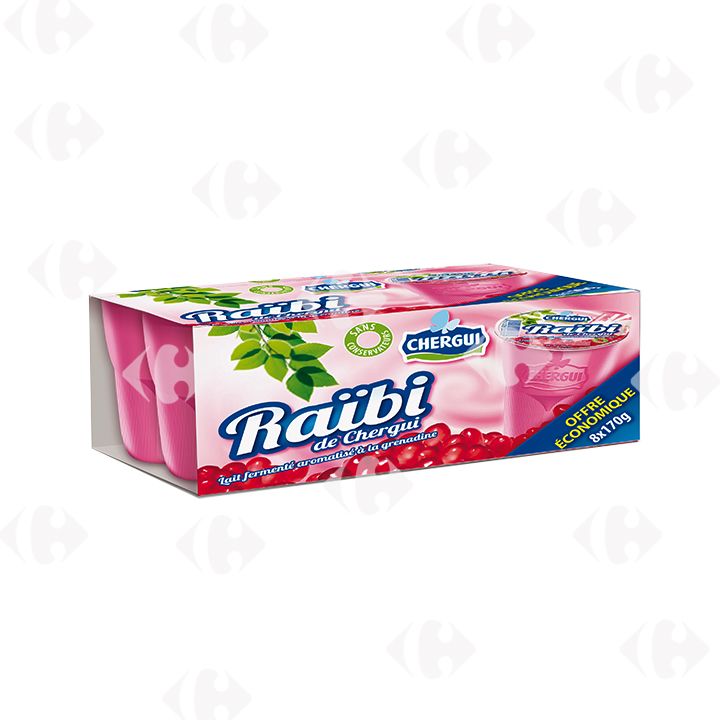 Chergui Raïbi Yaourt à Boire à la Grenadine Pack Économique 8 x 170g