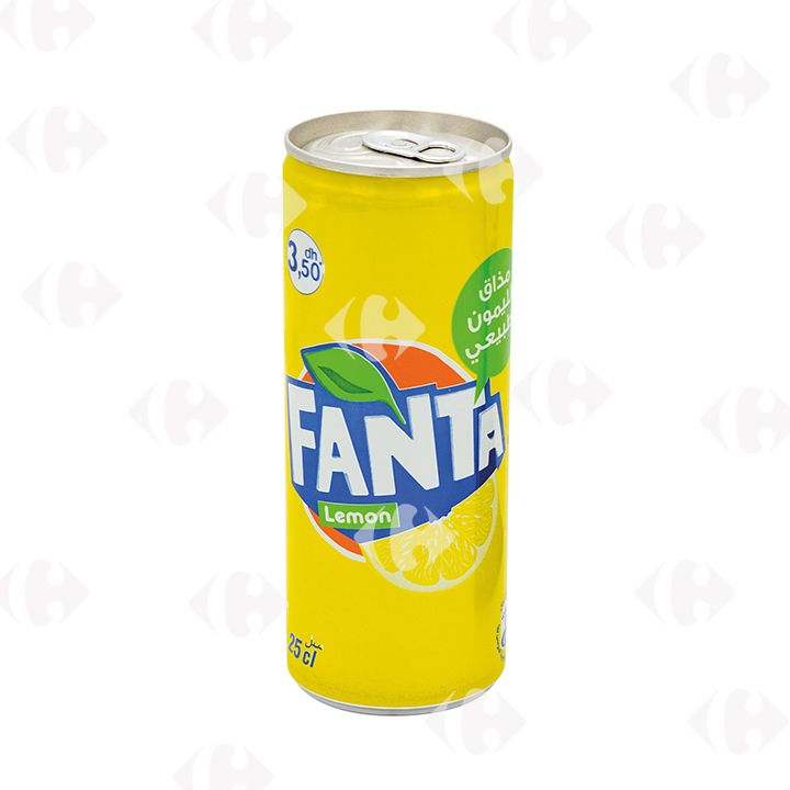 Boisson gazeuse Fanta citron canette 25cl.