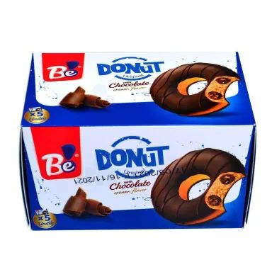 Cake fourré crème cacao et enrobé au cacao Donut Original x5 240g - BE