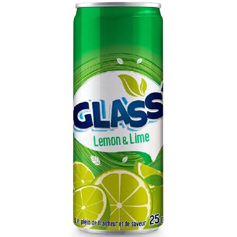 Glass Boisson gazeuse lemon & lime canette 25cl