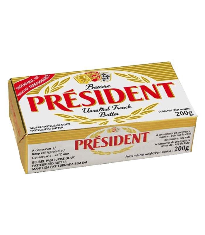 Beurre doux en plaquette 200g - PRÉSIDENT
