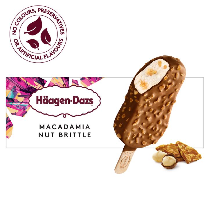 Haägen-Dazs bâtonnet de glace à la vanille et noix de macadamia caramélisées80ml