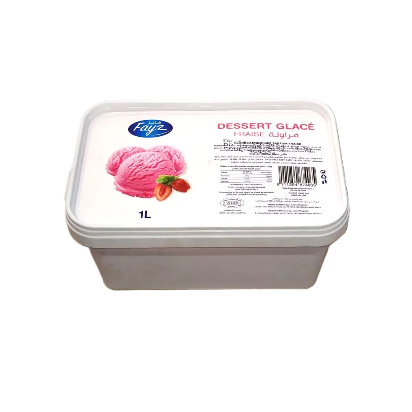 Bac de crème glacée Fayz fraise 1L