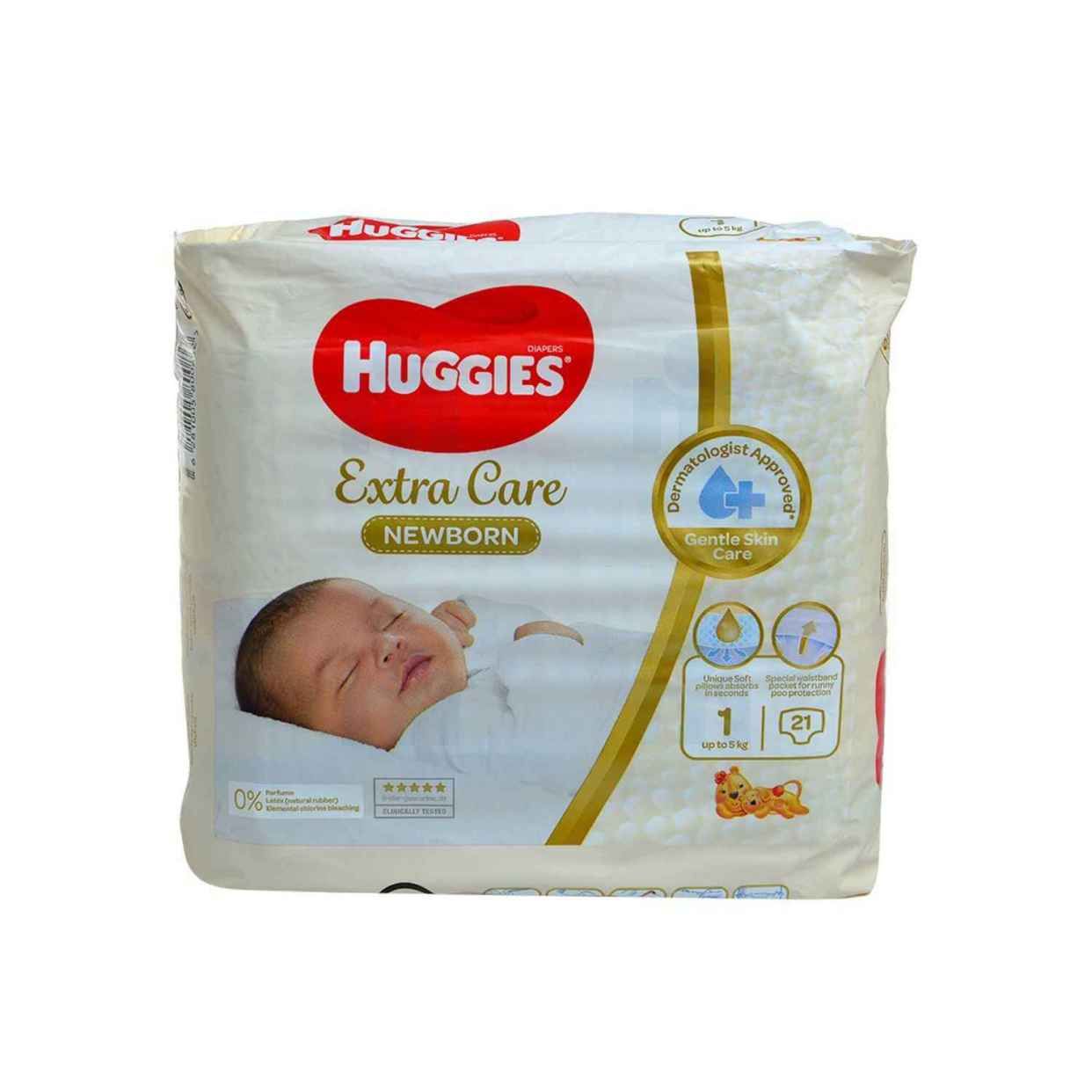 Couches bébé nouveau-né Extra Care taille 1 x21 pièces - HUGGIES