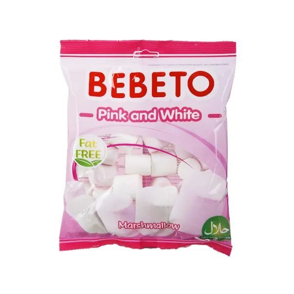 Marshmallows roses et blancs 135g - BEBETO