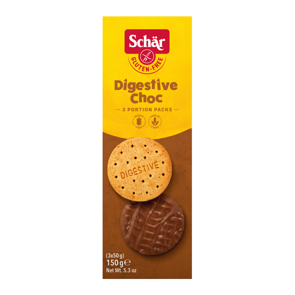 Biscuits sans gluten au chocolat Digestive Choc 150g - SCHÄR