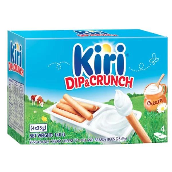 Dip Crunch fromage à tartiner et bâtonnets céréaliers 4x35g - KIRI