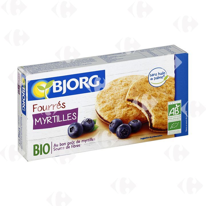 Biscuits fourrés aux myrtilles bio 175g - BJORG