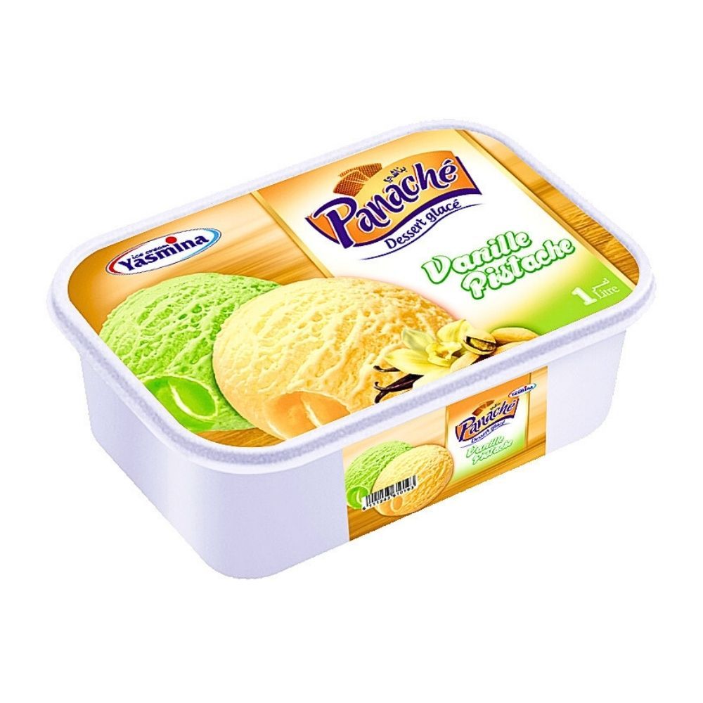 Yasmina bac de crème glacée vanille pistache panache 1L