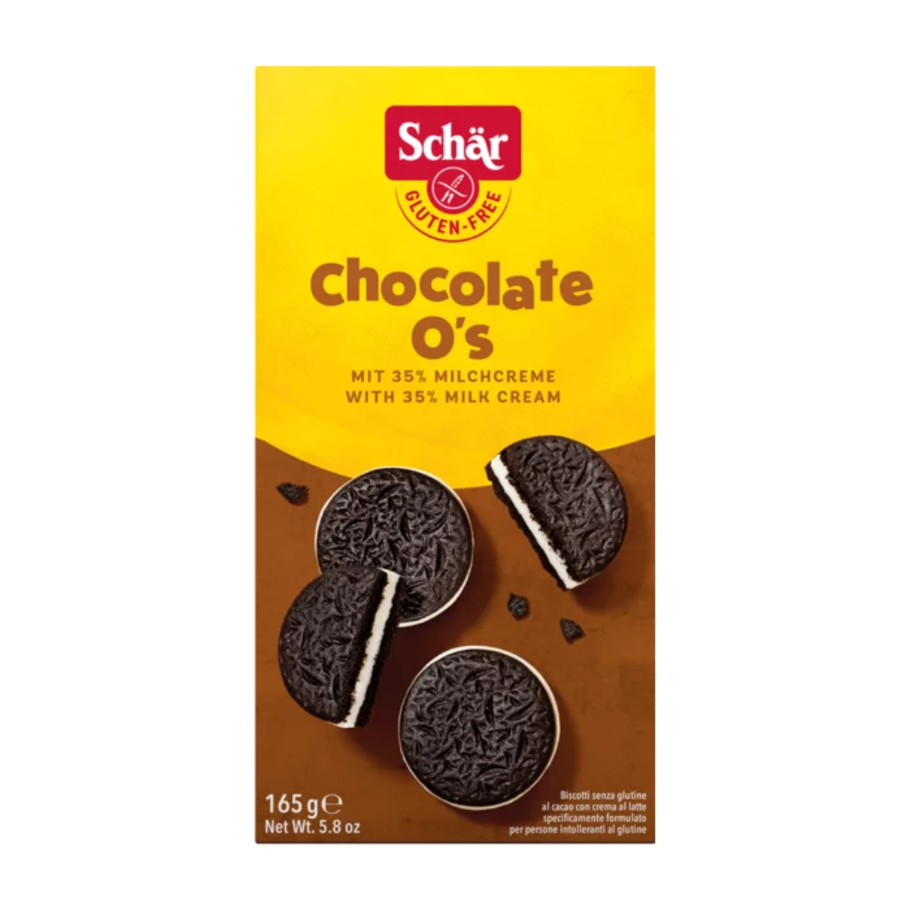 Biscuits sans gluten fourré à la crème de lait  O's 165g - SCHÄR