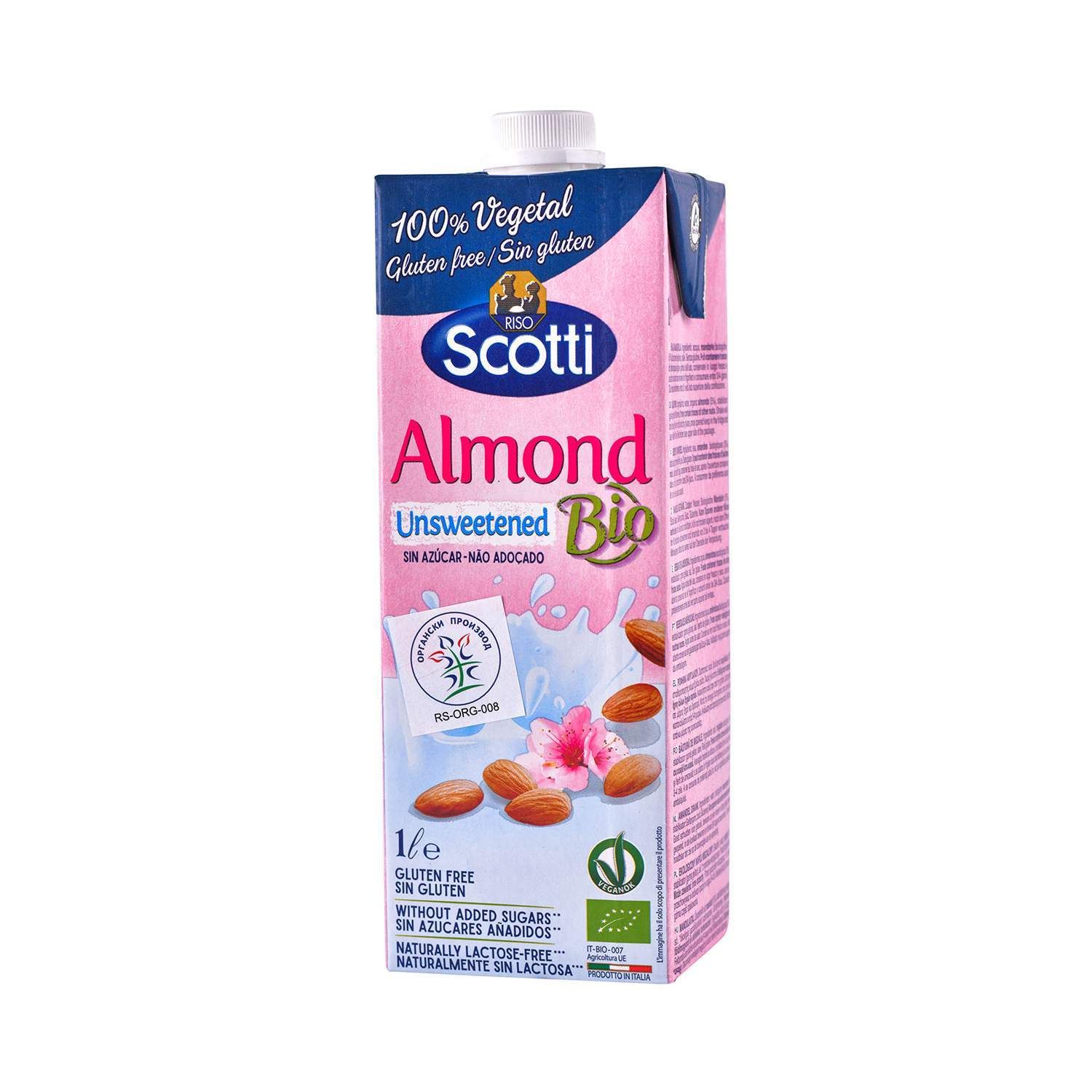 Boisson végétale d'amandes non sucré bio sans gluten 1L - SCOTTI