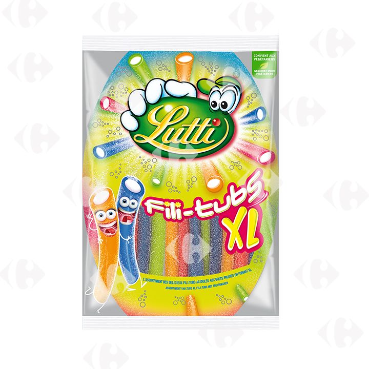 Gommes aromatisées Fili-tubs XL 100g - LUTTI