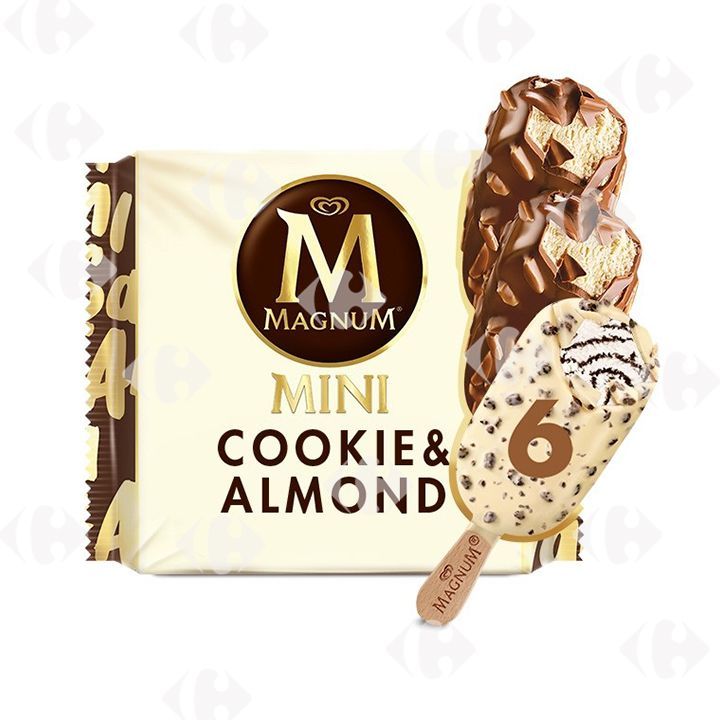 Magnum bâtonnets de glaces mini amande cookies multipack 6x55ml