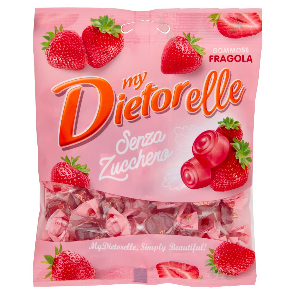 Bonbons gommeux avec édulcorants à la saveur de fraise 70g - DIETORELLE