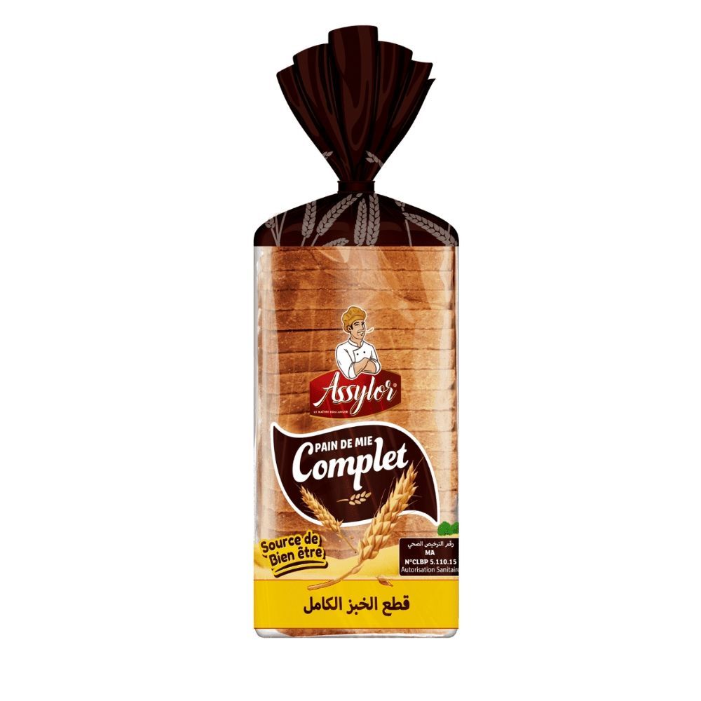 Pain de mie complet x17 tranches 470g - ASSYLOR