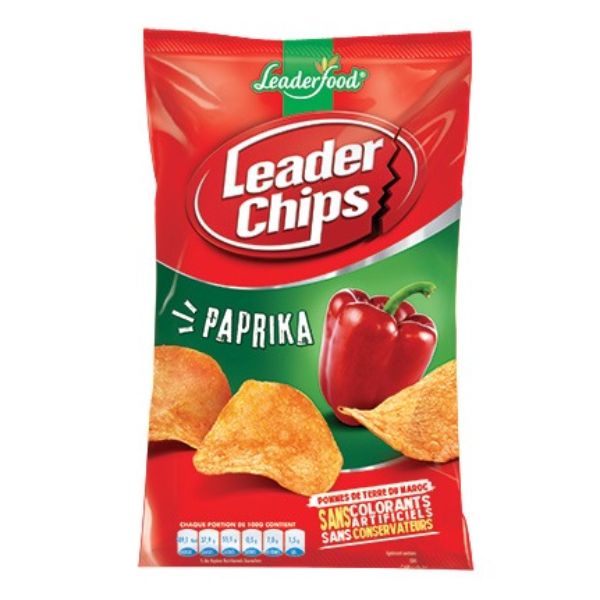 Leader chips saveur paprika 90g - LEADER FOOD