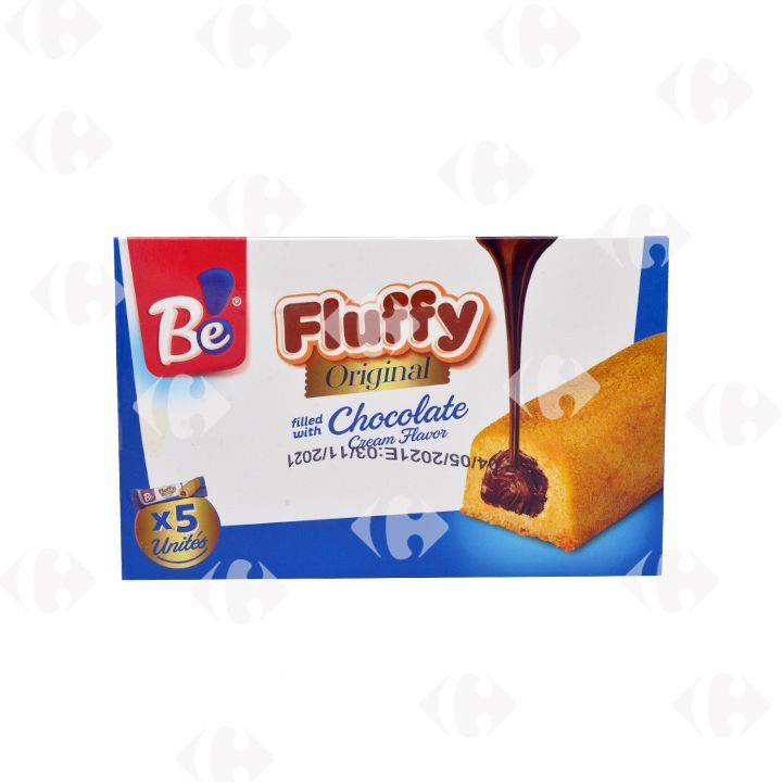 Pack cake goût lait vanillé fourré crème cacao x5 Fluffy 225g - BE