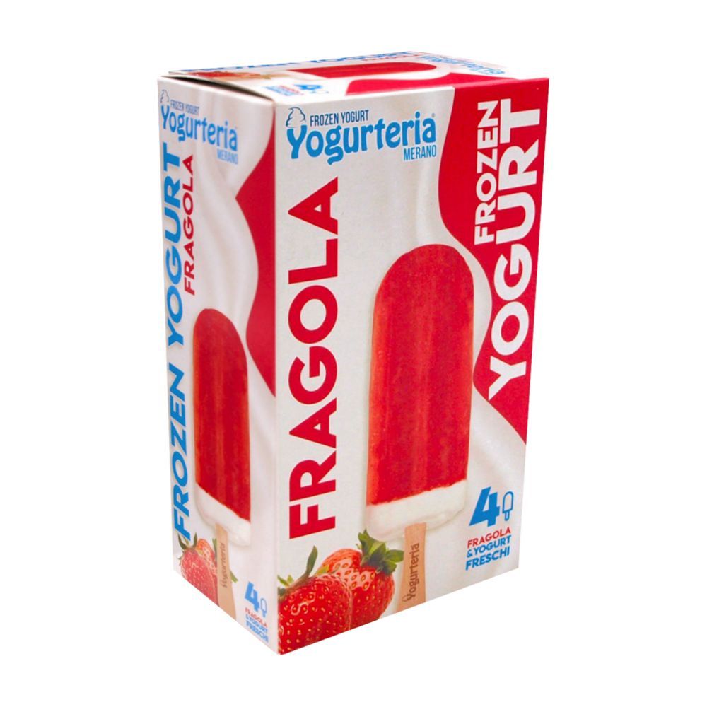 Yogurteria Bâtonnets Crème Glacée Sans Lactose Fraise 4x280ml