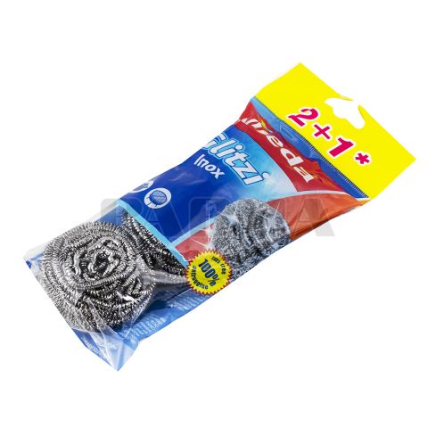 Eponges à récurer en acier inoxydable Glitzi Power inox x2 unités - VILEDA