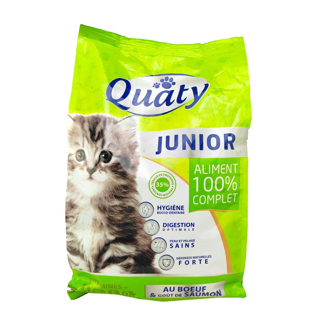 Croquettes de volaille pour chat junior 1kg - QUATY