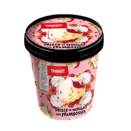Thiriet pot de glace délice de nougat aux framboises 500ml