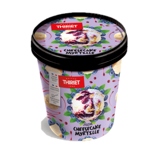 Thiriet pot de glace chocolat cheesecake myrtille 500ml